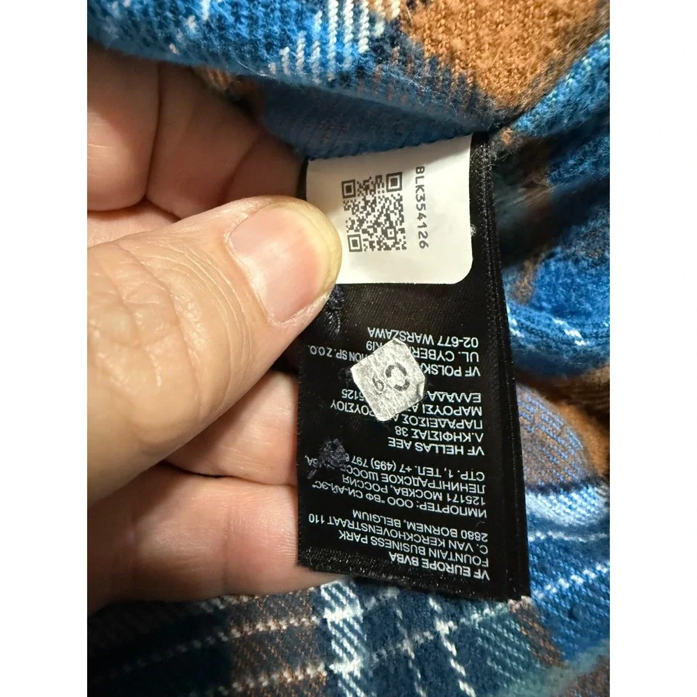 The North Face Flannel Shirt Mens XL Blue Brown Plaid Button Up